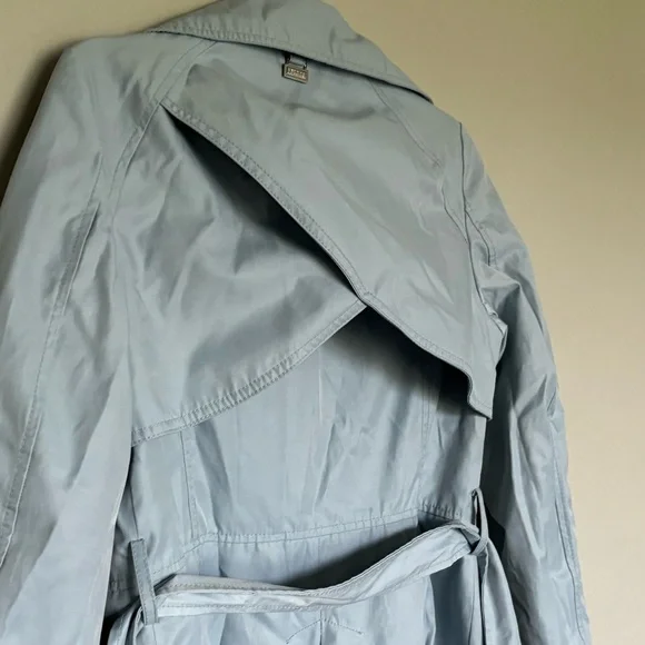 Laundry by Shelli Segal Trench Coat Size Small in Baby Blue Wrap Coat - Picture 3 of 12